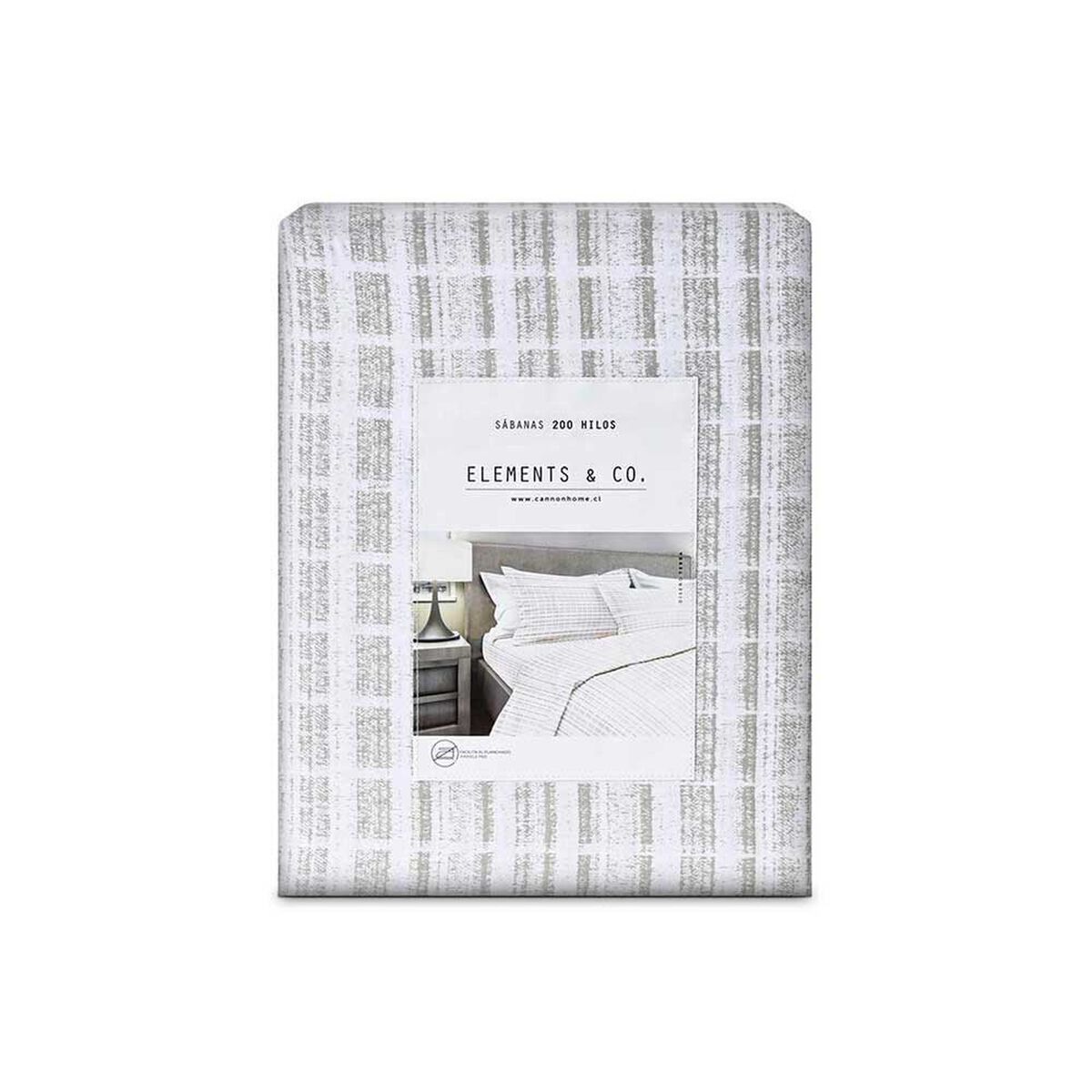 Juego de S&aacute;banas Elements & Co 200 Hilos King Terra Blanco