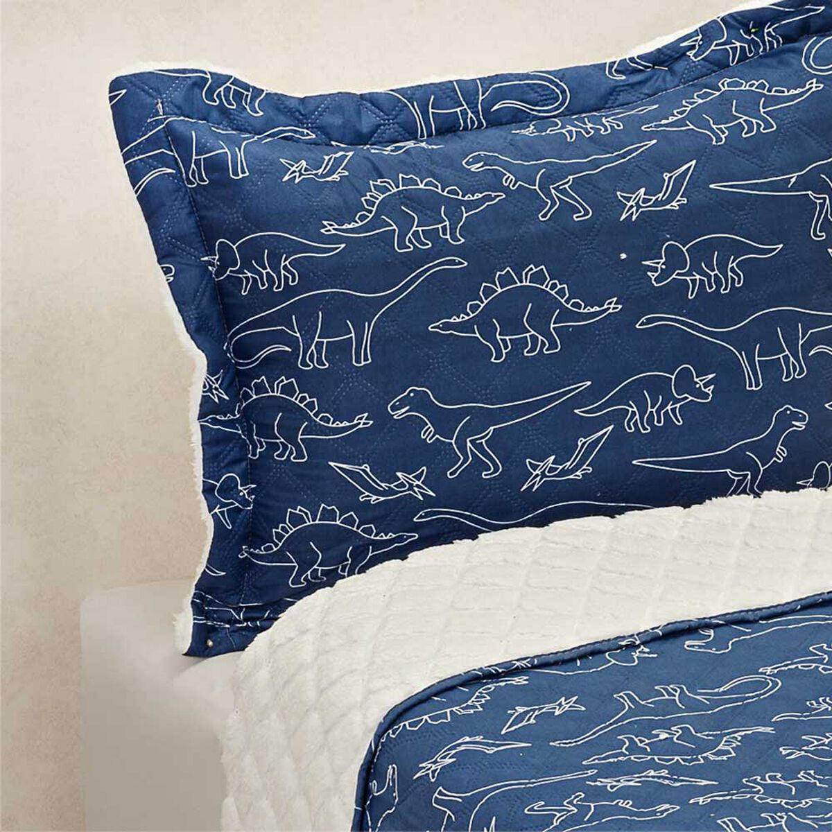 Cubrecama Infantil Sherpa Casanova Kids 1,5 Plazas Dinosaurio