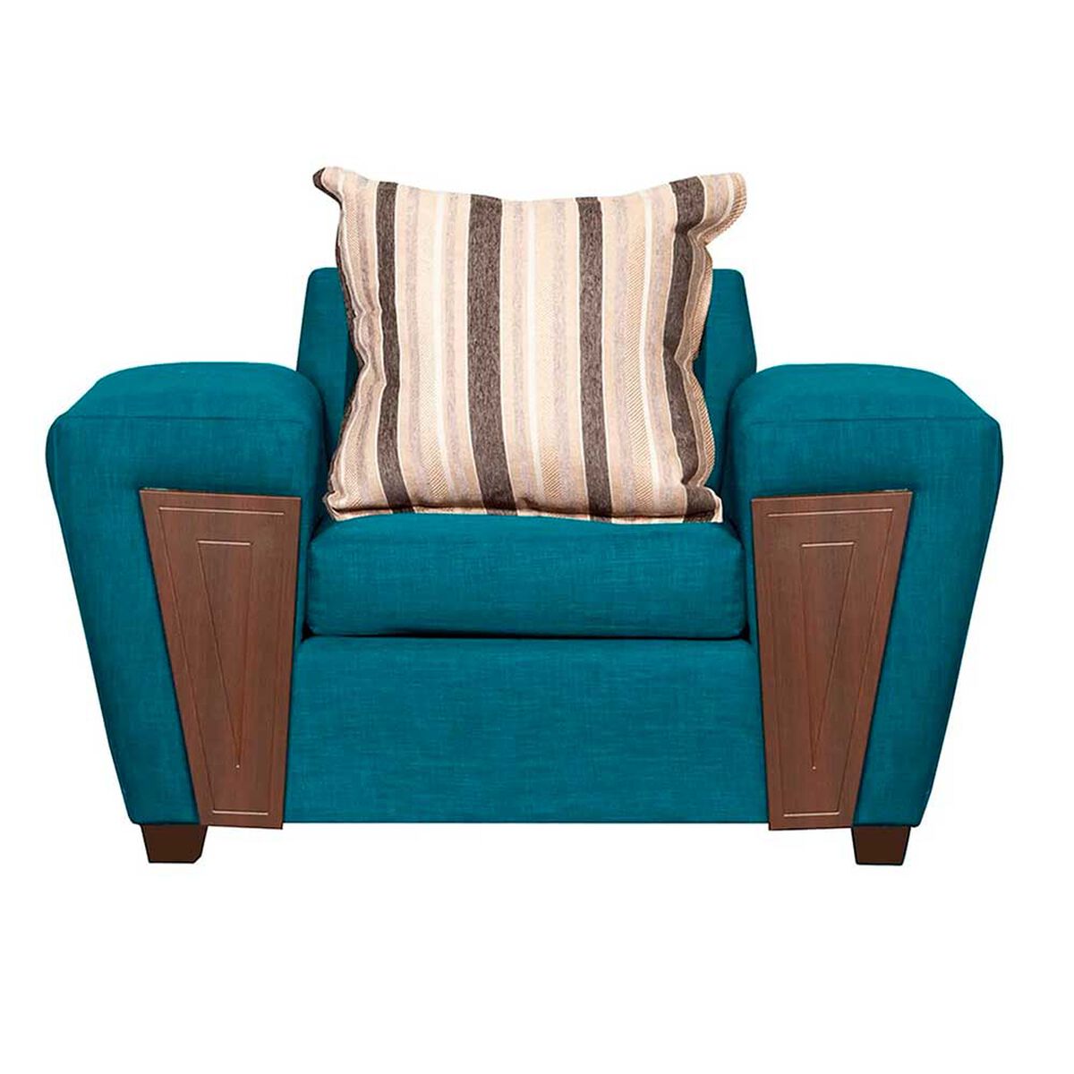 Juego de Living Ruzam Mobel Creta Sofá 3 Cuerpos + Dos Sillones 1 Cuerpo Lino Turquesa