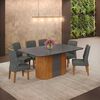 Juego de Comedor Vekkahome Munique Lídia 6 Sillas Gris