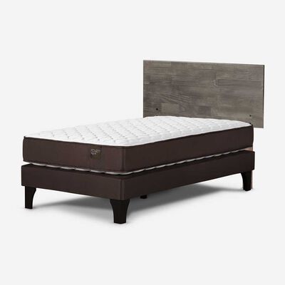 Imagen 2 del producto Cama Europea Rosen 1,5 Plazas Ergo T + Respaldo Tabor Gris