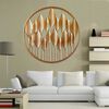 Cuadro Decorativo Redondo Ankara Hojas Dorado