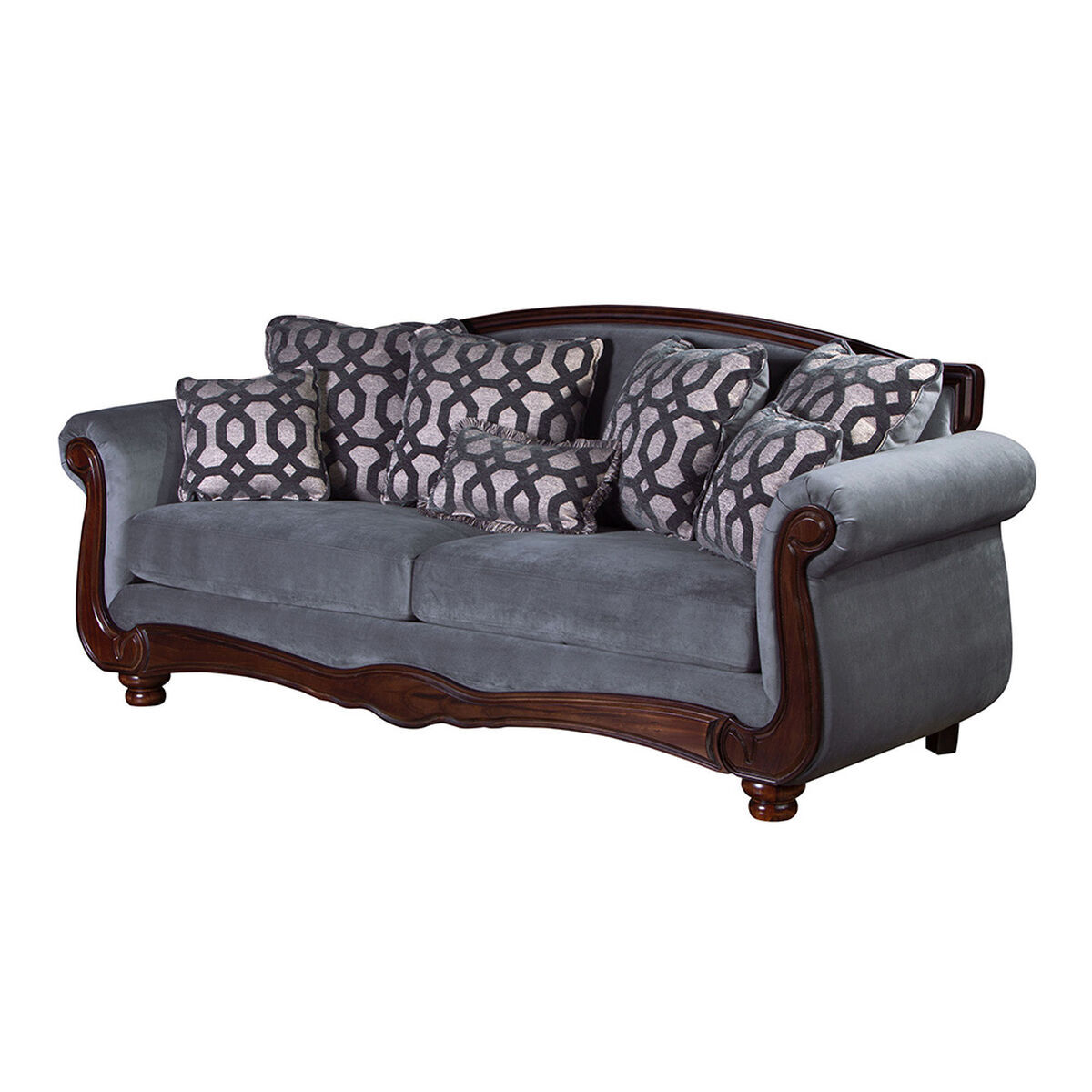 Sof&aacute; Tela Soft Velvet Latam Home Catania 3 Cuerpos