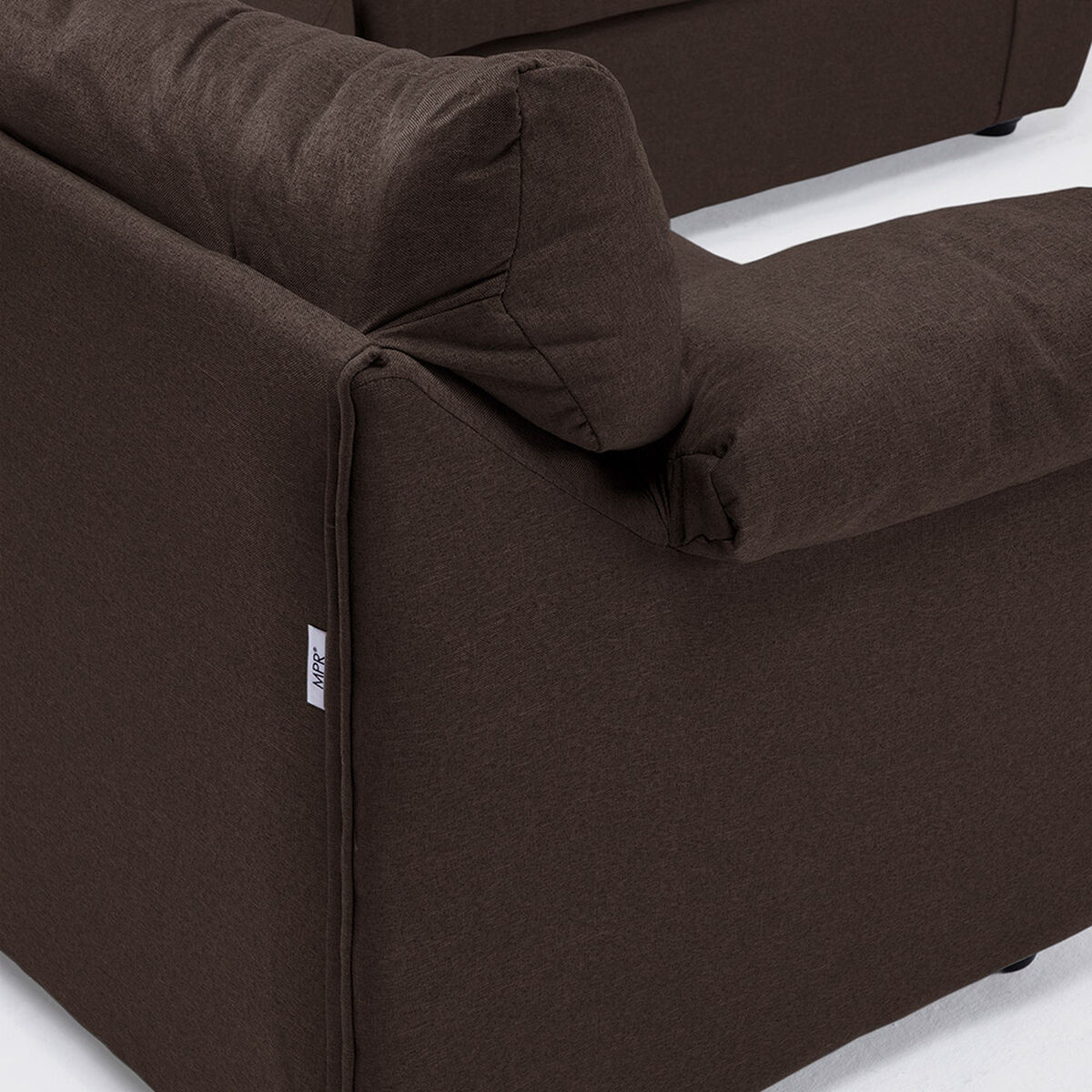 Seccional Muebles MPR Array&aacute;n 2-1-2 Cuerpos Tela Chocolate