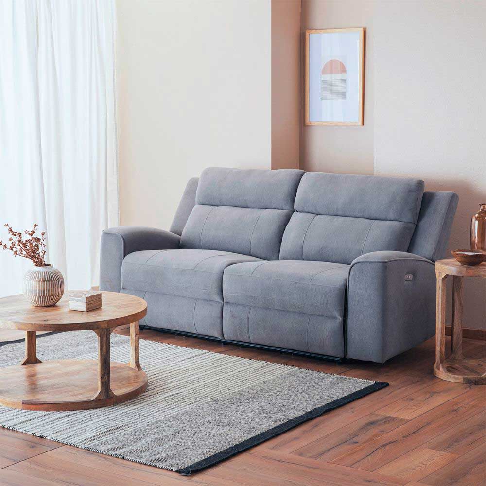 Sofá Reclinable Eléctrico Daniels KM807SPWGR 2 Cuerpos Gris