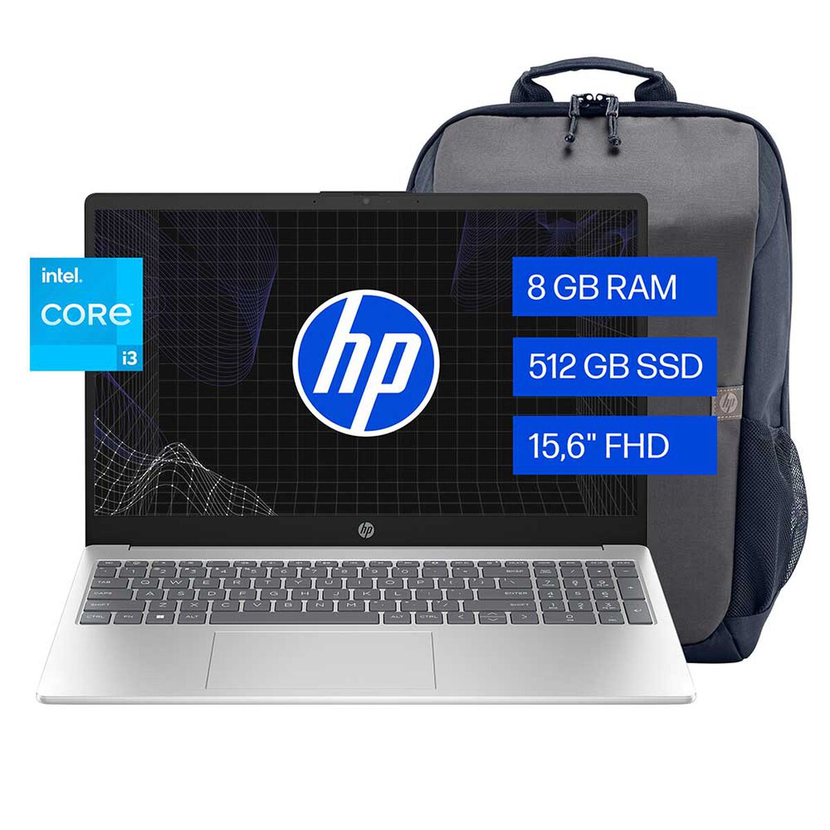 Notebook HP 15-fd0010la Intel Core i3 8GB 512GB 15,6"