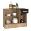 Mueble de Cocina Base Vekkahome Madri 1 Cajón 3 Puertas Negro Café