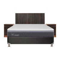 Box Spring CIC 2 Plazas Ortopedic Advance + Respaldo + 2 Veladores