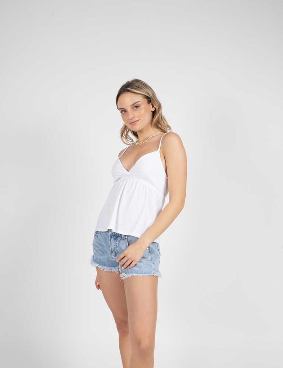 Polera Pabilo Escote Cruzado Sin Mangas Mujer Icono