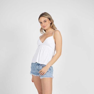 Polera Pabilo Escote Cruzado Sin Mangas Mujer Icono