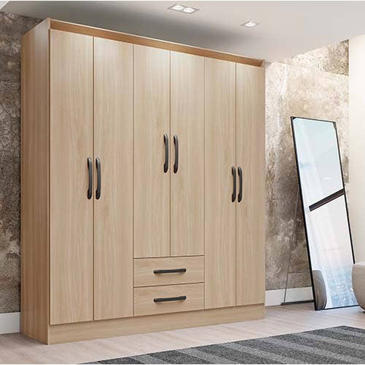 Clóset Roca 6 Puertas 2 Cajones Segalin Maple