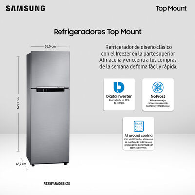 Imagen 2 del producto Refrigerador No Frost Samsung RT25FARADS8/ZS 255 lts.