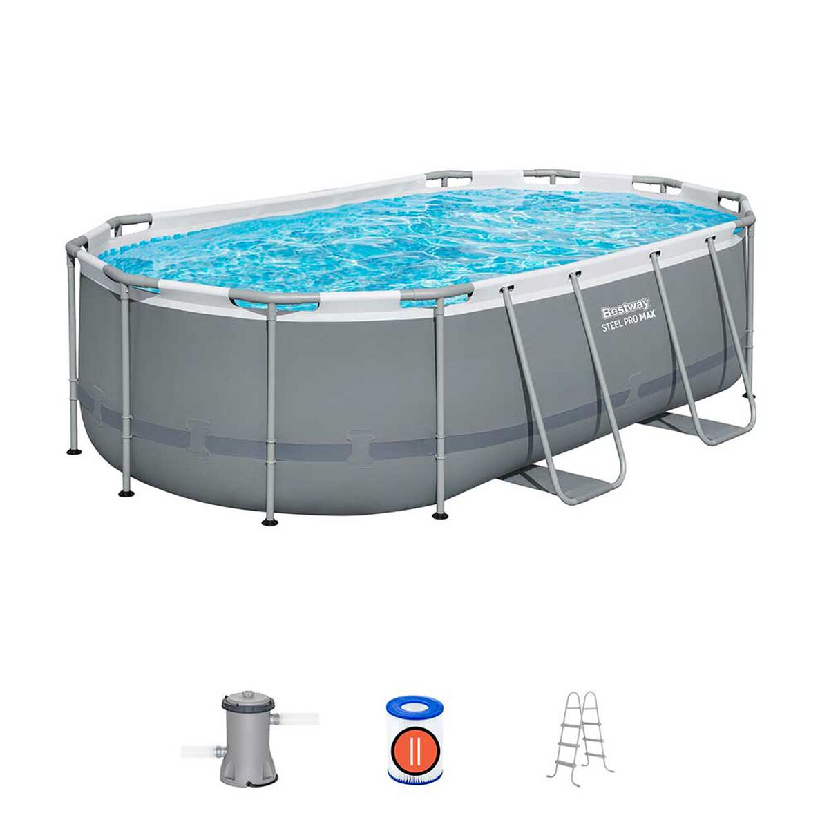Piscina Estructural Ovalada Bestway Steel Pro Max 250x427 cm 7250 Litros