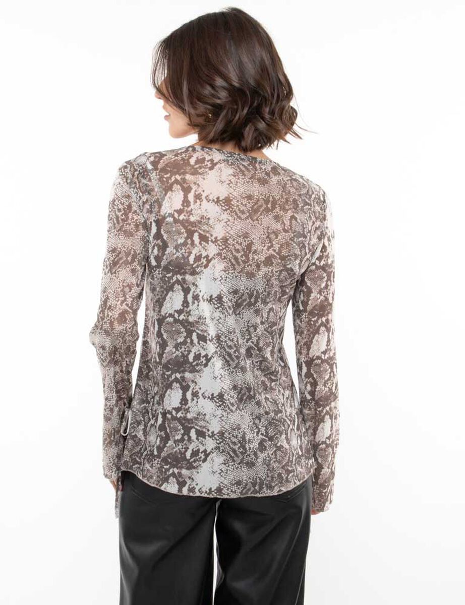 Blusa Estampada Manga Larga Mujer Zibel