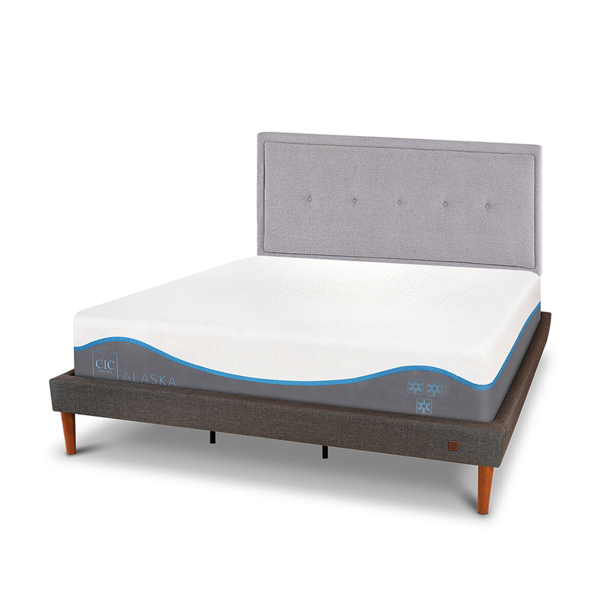 Cama Europea CIC King Alaska + Respaldo