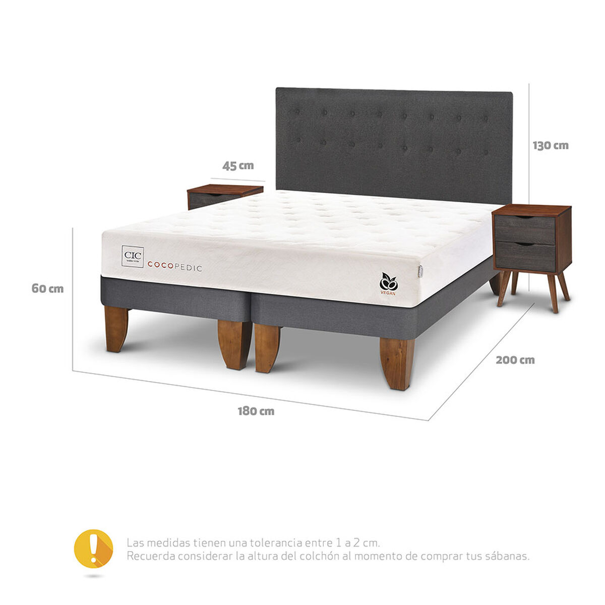 Cama Europea CIC Base Dividida King Cocopedic