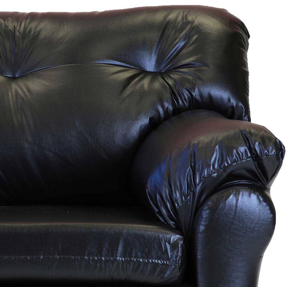 Juego de Living Muebles America Santa Fe Sofá 2 Cuerpos + Dos Sillones 1 Cuerpo Negro