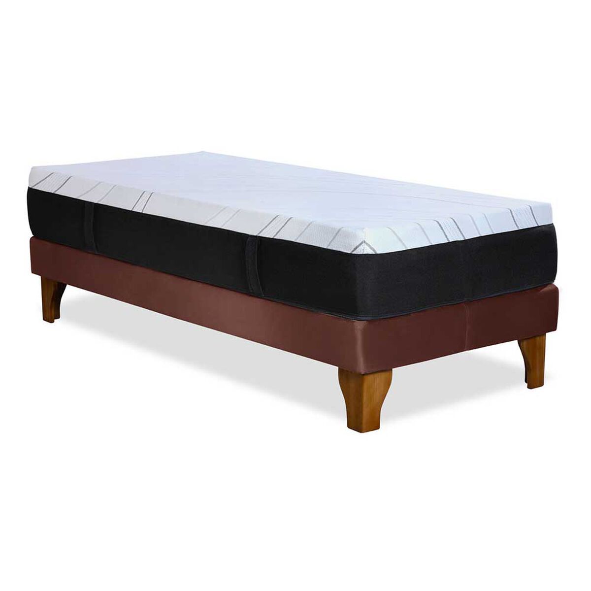 Cama Europea Latam Home 1,5 Plazas Zen Top Foam Hybrid Velvet Chocolate