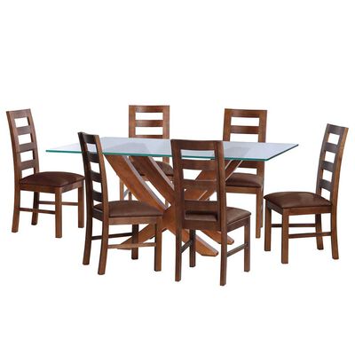 Juego de Comedor Latam Home Alicante 6 Sillas Café Moro