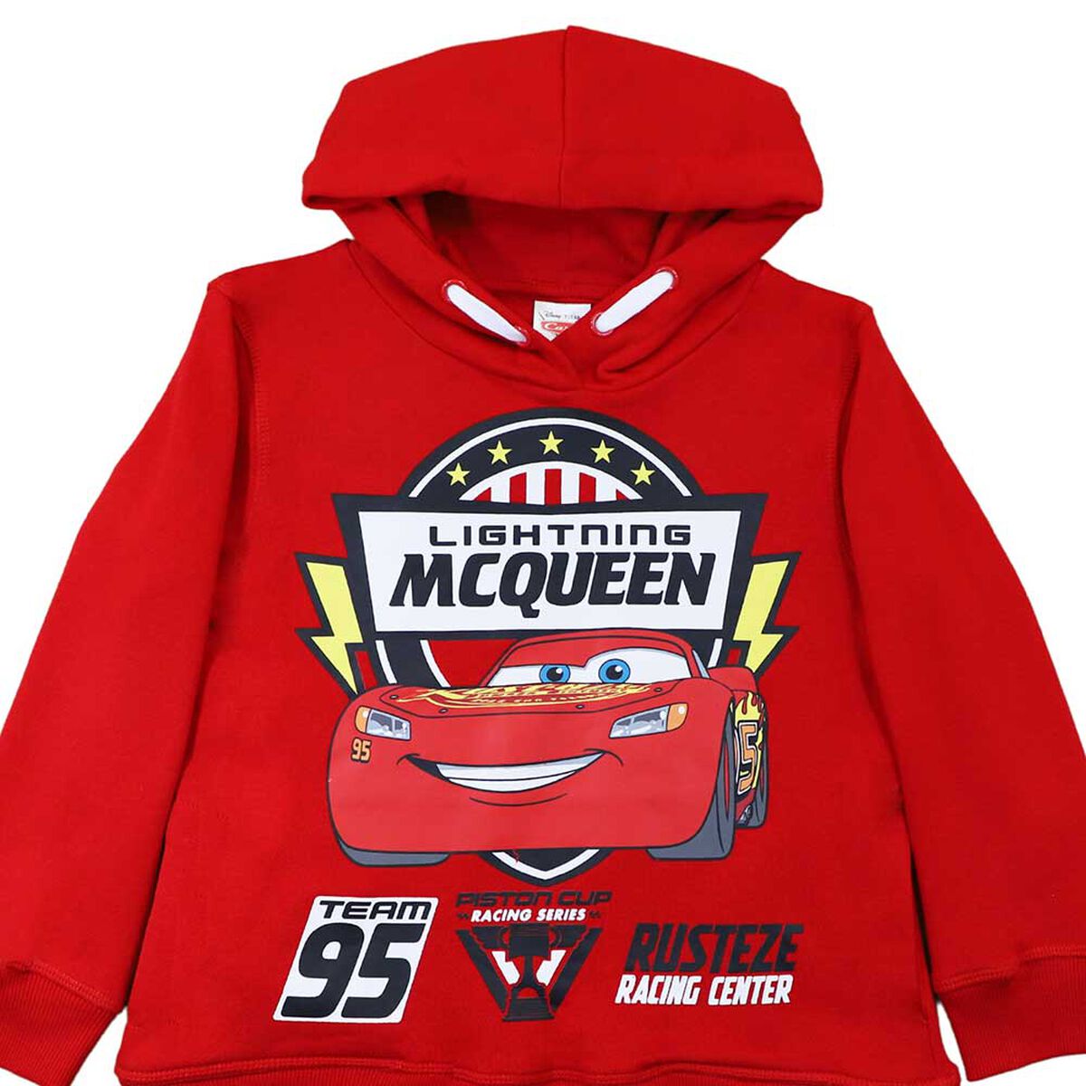 Polerón Cerrado con Gorro Niño Rayo Mcqueen Cars