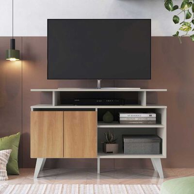 Rack TV Amuv Tokio Hasta 40" Blanco Café