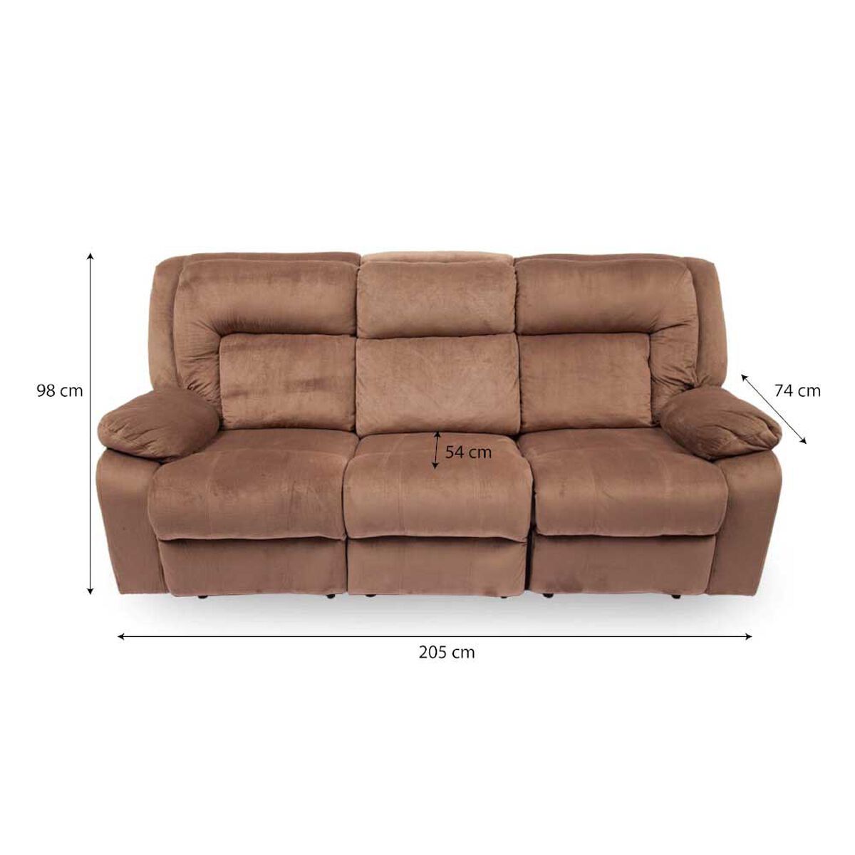 Bergere Reclinable Furnitech Nashville 3 Cuerpos Café
