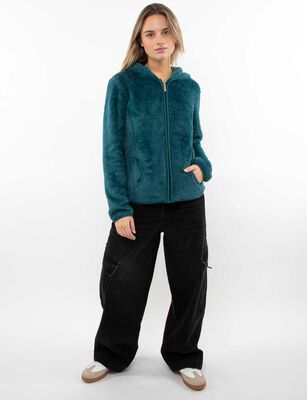 Imagen 2 del producto Polerón Peludo Mujer Icono Petroleo