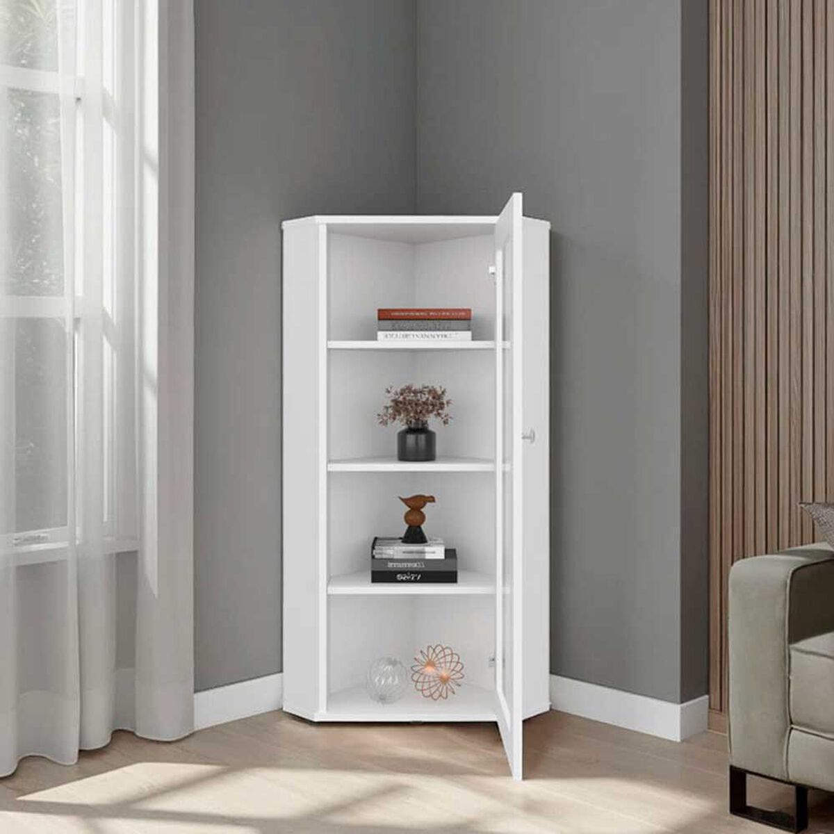 Vitrina Tuhome Genova 1 Puerta Blanco