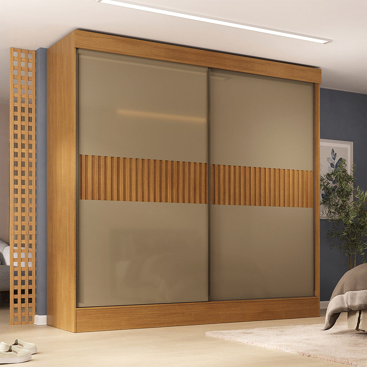 Closet Di Poretti Design Flora 4 Cajones 2 Puertas Caf&eacute; Oscuro