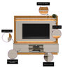 Home TV Di Poretti Design Guararapes Hasta 75" Caf&eacute; Claro