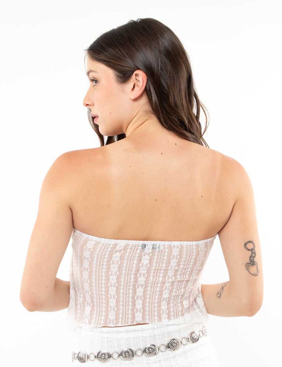 Strapless Crop Mujer Icono