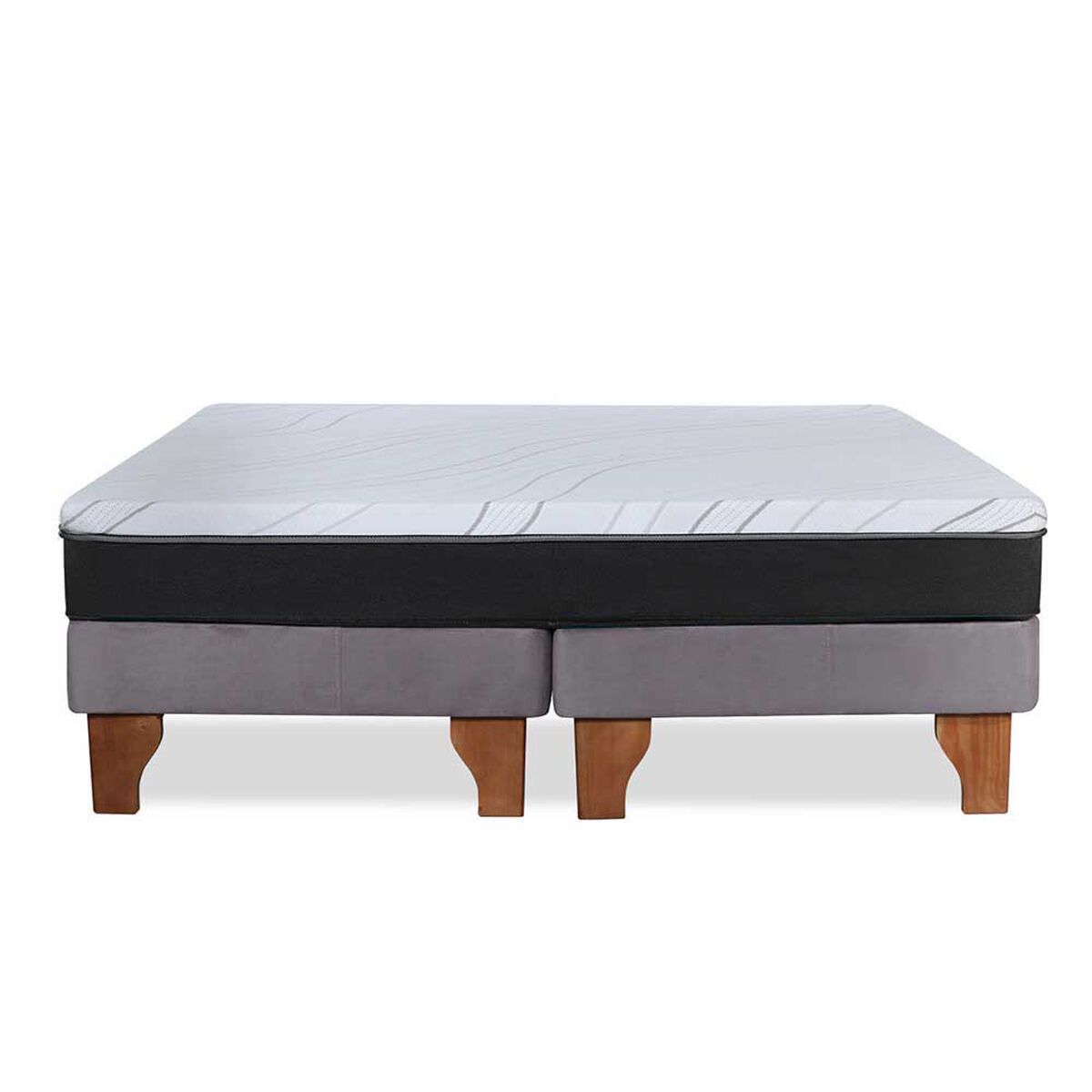 Cama Europea Latam Home 2 Plazas Zen Pro Gris