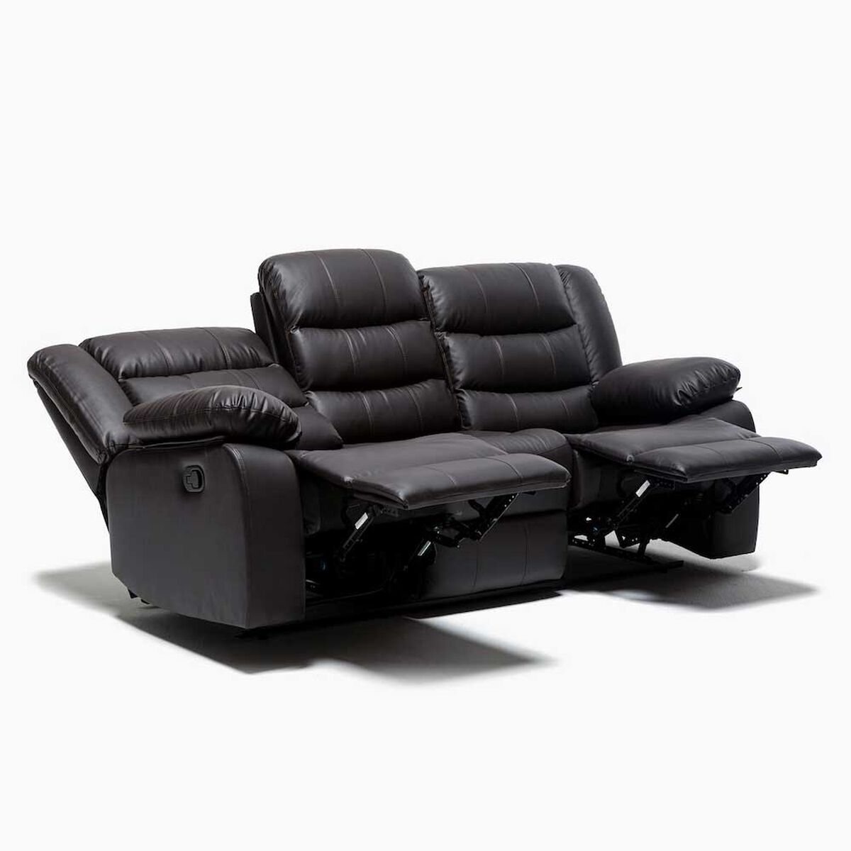 Juego de Living Reclinable Daniels Sof&aacute; 3 Cuerpos + 2 Bergers Roma Negro