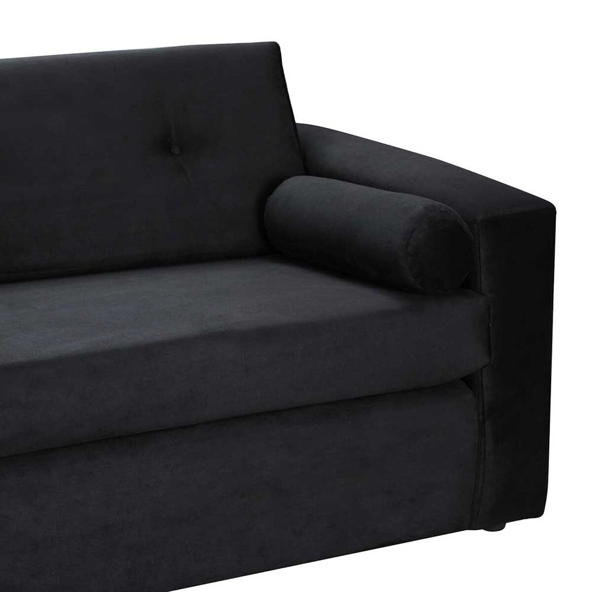 Juego de Living Bodevir Vivo Felpa 30 Sof&aacute; 3 Cuerpos + Dos Pouf 1 Cuerpo Negro&nbsp;