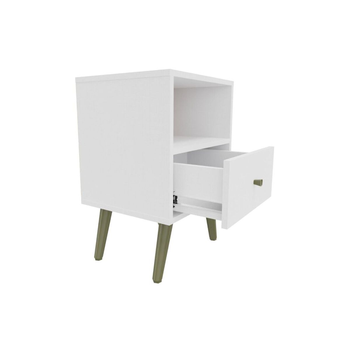 Velador Yardas CB201BCBC Blanco 1 Cajón