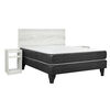 Cama Europea Celta 2 Plazas New Mega +  Respaldo + 2 Veladores Alba White