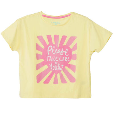 Polera Manga Corta de Algodón Niña Chess