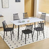 Juego de Comedor Vekkahome Gala Lune 6 Sillas Blanco Negro