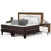 Combo Cama Europea Rosen Base Dividida 2 Plazas Ergo T + Respaldo + 2 Veladores Dreams Treliza Blanco + Cubrecamas + Juego de S&aacute;banas Casanova + Pack 2 Almohadas Celta Imperial
