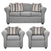 Juego de Living Innovamuebles Ducal Sofá 3 Cuerpos + Dos Sillones 1 Cuerpo Gris Claro