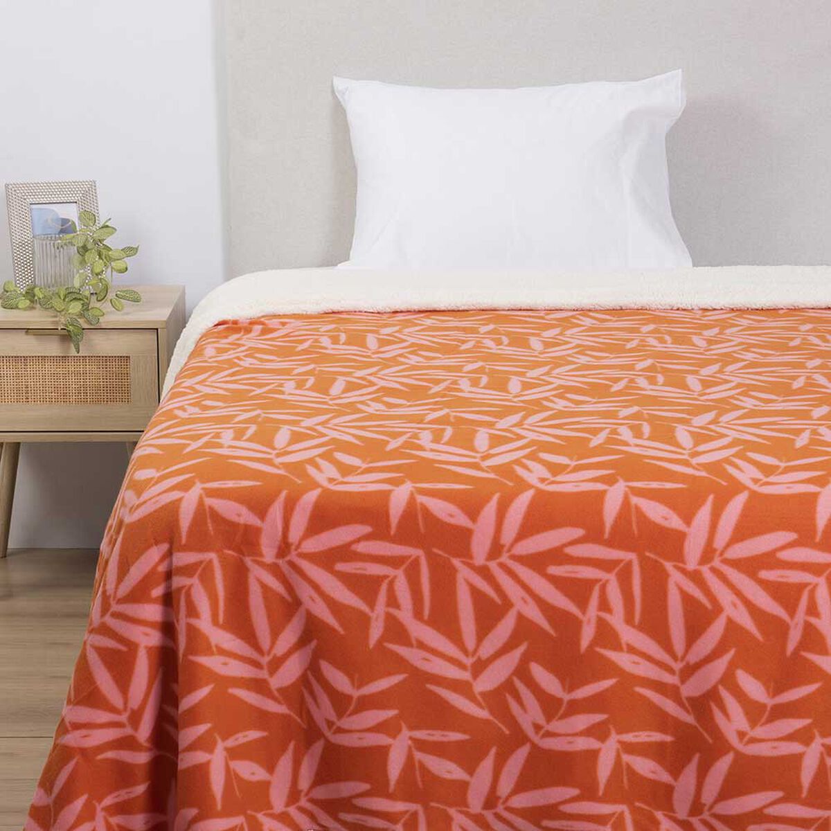 Frazada Polar Sherpa Estampado Mashini 1,5 Plazas Tulipan