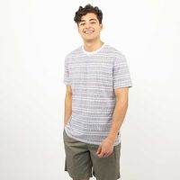 Polera Estampada Manga Corta Hombre Cutback Blanco, Verde