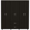 Clóset TuHome Bariloche 8 Puertas 2 Cajones Wengue/Negro