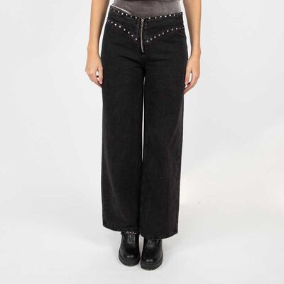 Jeans Indigo Apliques Mujer Fiorucci