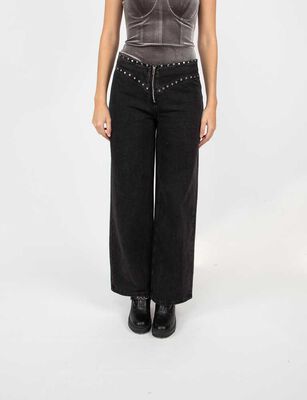 Imagen 1 del producto Jeans Indigo Apliques Wide Leg Mujer Fiorucci Negro