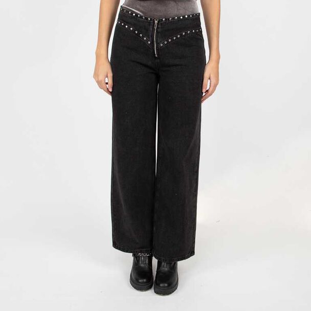Jeans Indigo Apliques Mujer Fiorucci