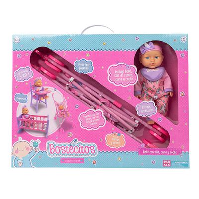 Imagen 1 del producto Muñeca Bostecitos Abc 30Cm con Accesorios