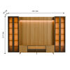 Rack TV 75" + Panel&nbsp;Neon Float LED + 2 Vitrinas 2 Puertas Decocasa Carvalo