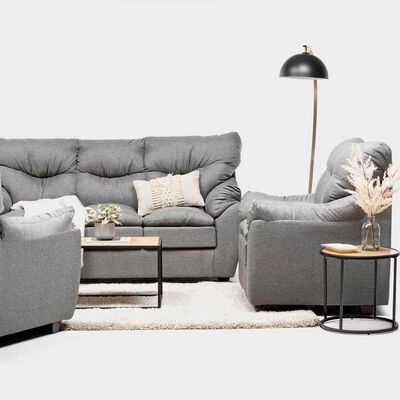 Imagen 2 del producto Juego de Living Almore Belén Sofá 3 Cuerpos + Dos Sillones 1 Cuerpo Gris