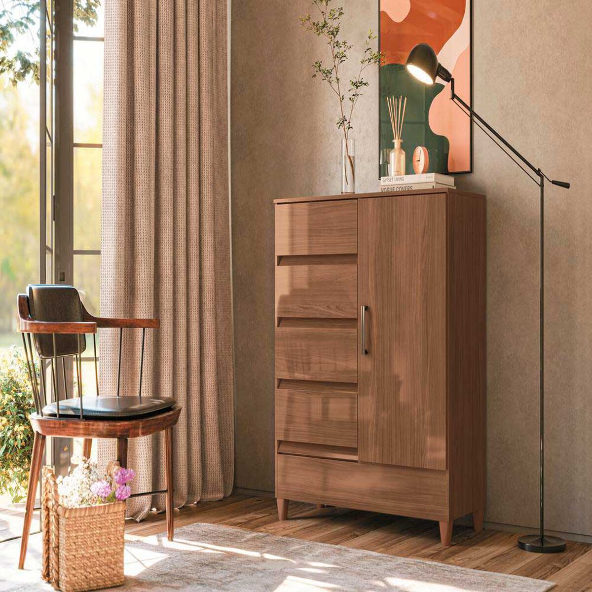 Cómoda Altavision Fit 4 Cajones Café